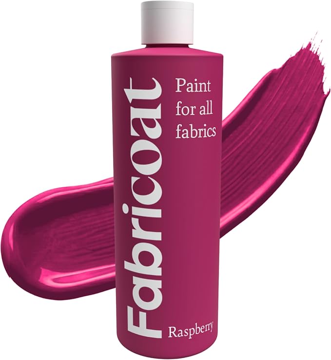 Fabricoat Raspberry Fabric Upholstery Paint & Dye | 500ml / 17 fl oz | Restore by Fabricoat