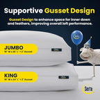 Serta Hotel Collection Pillows King Size Set of 2 White Goose Feather Down - Image 4