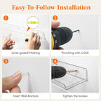 Lifewit Floating Shelves for Wall, Acrylic Display Shelf Wall Mounted for Figure - Image 8
