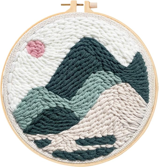 Landscape Punch Needle Kit for Adult Beginner, Painting Crochet Kit, Home Decor by Unknown