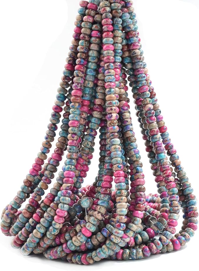 5x8mm Natural Rondelle Beads – Loose Gemstone Spacers by CAI+YI+MING