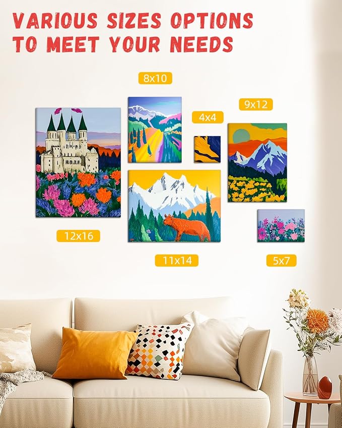 Simetufy 72 Pcs 4x4inch Mini Canvas Boards - Image 8