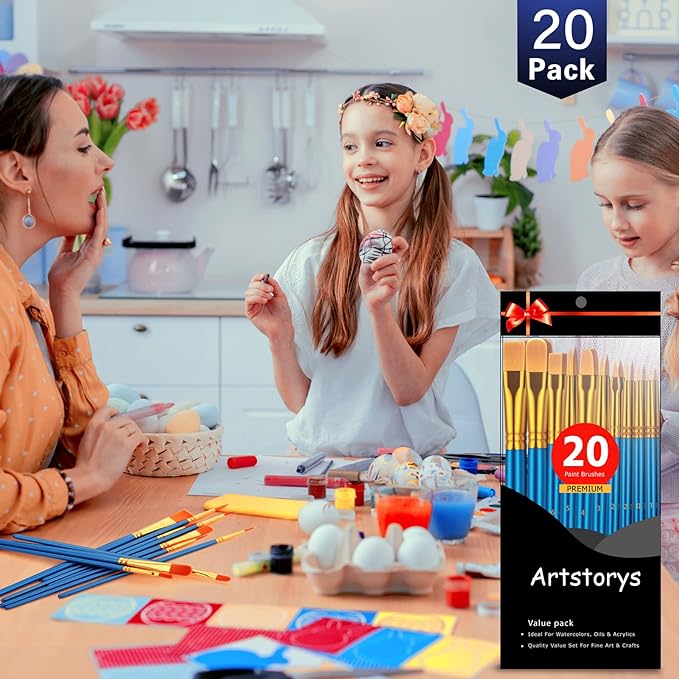 Paint Brushes Set for Acrylic Painting, Artist Paintbrushes for Body Face Rock - Image 7
