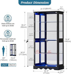 Dystler Display Cabinet with RGB LED Lights & Glass Doors, Flexible Storage - Image 2