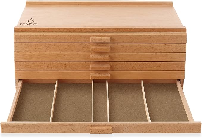7 Elements 6 Drawer Wooden Artist Storage Supply Box - Image 5