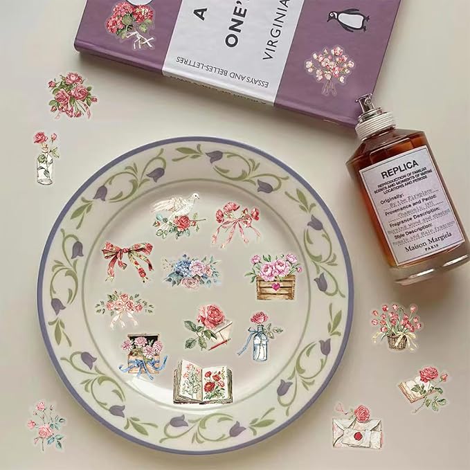 Aesthetic Flowers Stickers Transparent Flora Scrapbook Stickers | Transparent & - Image 4