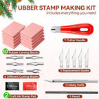 WAYCOM 10-Pack Linoleum Blocks for Printmaking: Linocut kit - Image 2