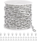 SMYHTGLIF 5 Meters Flat Paperclip Stainless Steel Jewelry Making Chains Silver by SMYHTGLIF