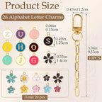 Hzopcw 56pcs Multicolor Keychain Making Kit, Swivel Snap Hook Chains - Image 2