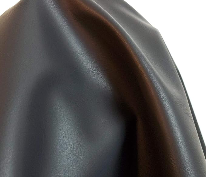 NAT Leathers | Black Dull Matte Calf Soft Faux Vegan Leather Fabric Sheet PU by NATLeathers