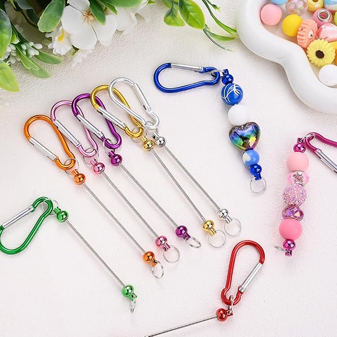 22 PCS Beadable Keychains Bars Bulk 11 Colors DIY Beaded Keychain Making Kit - Image 2