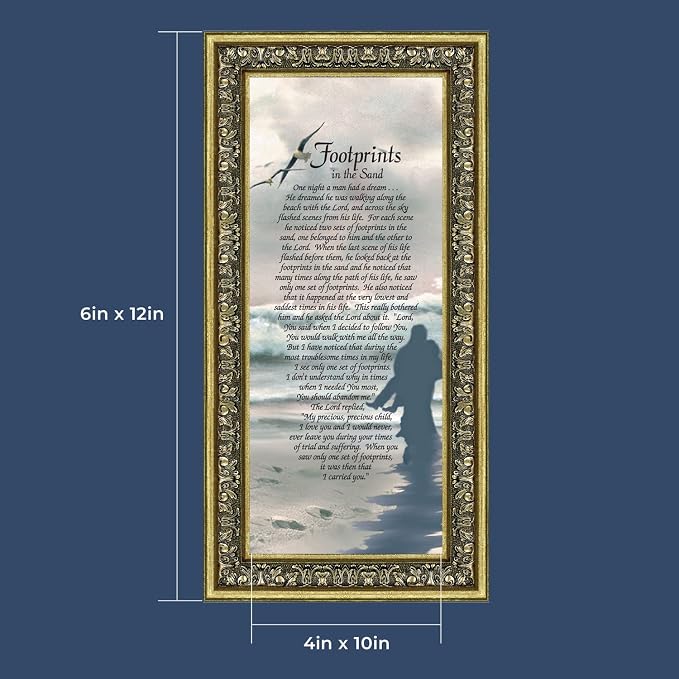 Footprints in the Sand Inspirational Wall Art, Beach Decor, Christian Gifts - Image 3