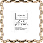 Gold 6x6'' Wave Design Photo Frame by GorYeeFine