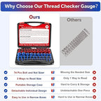 Thread Checker, 39 Inches & 35 Metric Rustproof Bolt Size Finder, Screw - Image 2