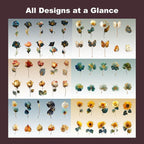 60PCS Botanical PET Stickers Set – Waterproof Flower and Butterfly Designs - Image 5