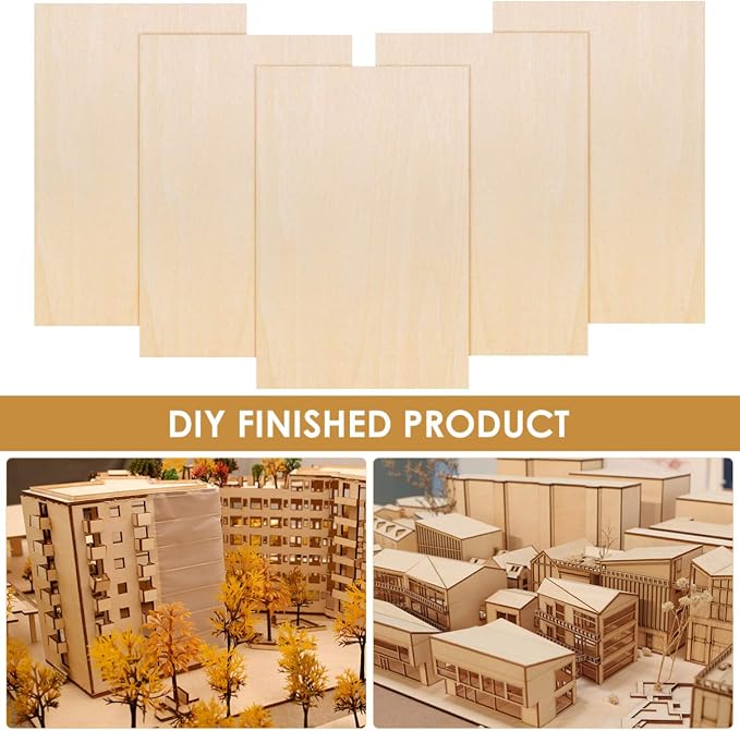 15PCS Wood Pieces for Crafts DIY Unfinished Wooden Basswood Craft Board for - Image 8