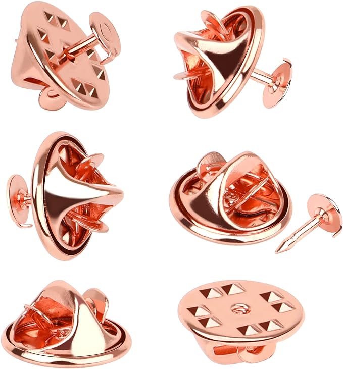 JANYUN 120 Pairs Butterfly Clutch Tie Tacks Pin Back Metal Locking | Rose Gold by JANYUN