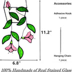 Plants Flower Stained Glass Window Hanging, Artificial Plants Sun Catchers - Image 3
