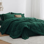 Love's cabin Twin XL Comforter Set Dark Green, 5 Pieces Twin XL Bed in a Bag by Lovescabin