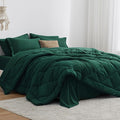 Love's cabin Full Comforter Set Dark Green, 7 Pieces Full Bed in a Bag by Lovescabin