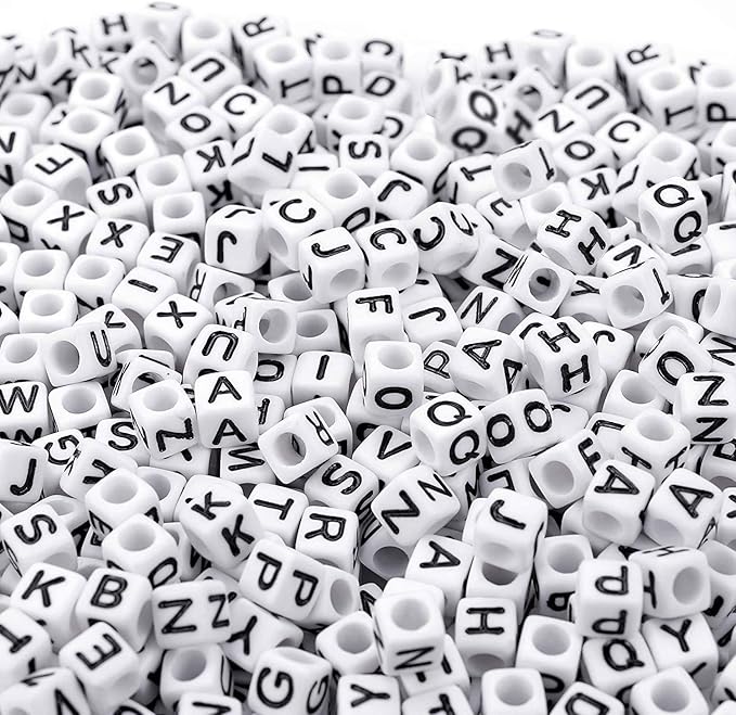 Augshy 700PCS White Letter Beads Alphabet Beads by Augshy