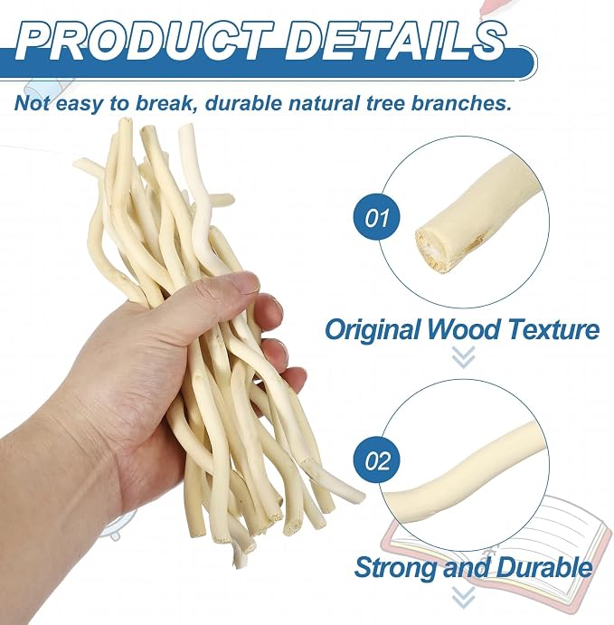 PATIKIL 25 Pcs 8inch Wood Log Sticks, 0.24-0.39inch in Diameter Natural - Image 3