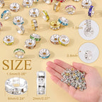 1200 pcs 6mm Spacer Beads for Jewelry Making | Rondelle Bead Spacers Bulk - Image 3