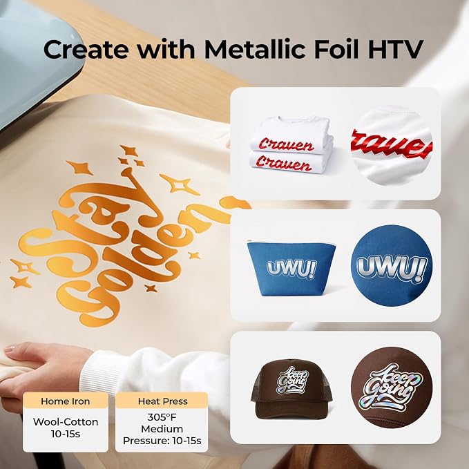 HTVRONT Silver Metallic HTV Vinyl - Image 6