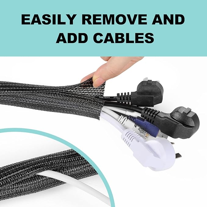 AGPTEK Cable Sleeve Desk Cable Management, 20ft - Image 4
