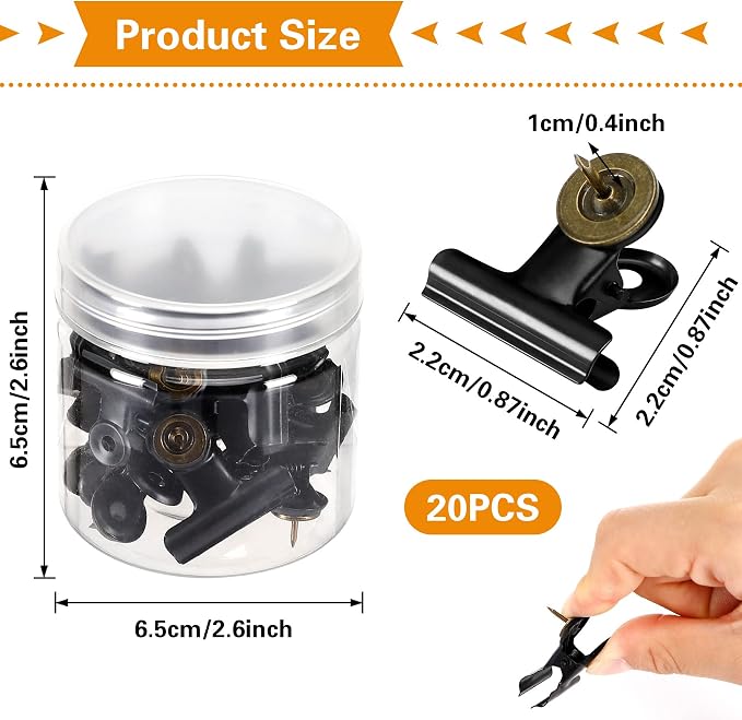 20 Pcs Metal Push Pin Clips 22mm - Image 2