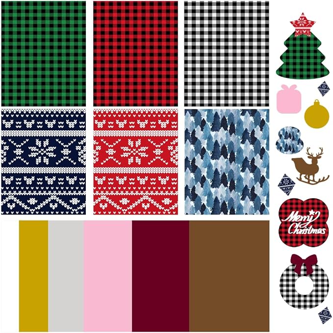 QuuCut Heat Transfer Vinyl Bundle: 12 Pack 12" x 10" Sheets, Pattern HTV by QuuCut