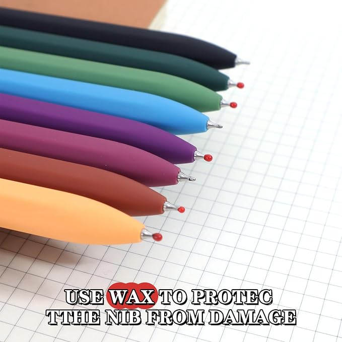 Piochoo Gel Pens, 8 Pack Fine Point Black Ink Smooth Writing Ink Pen, - Image 5