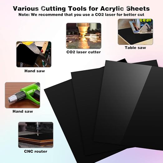 Adrattnay Black Acrylic Panels 1/8 Thick, Opaque Acrylic Panels - Image 5