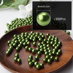 500pcs Green 8mm Pearl Beads - Image 2