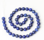45PCS 8mm Natural Lapis Lazuli Gemstone Round Loose Beads - Image 2