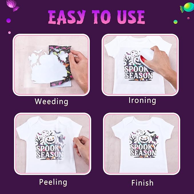 Tintnut Halloween Glow in the Dark HTV Vinyl, easy cut & weed, stretch washable - Image 4