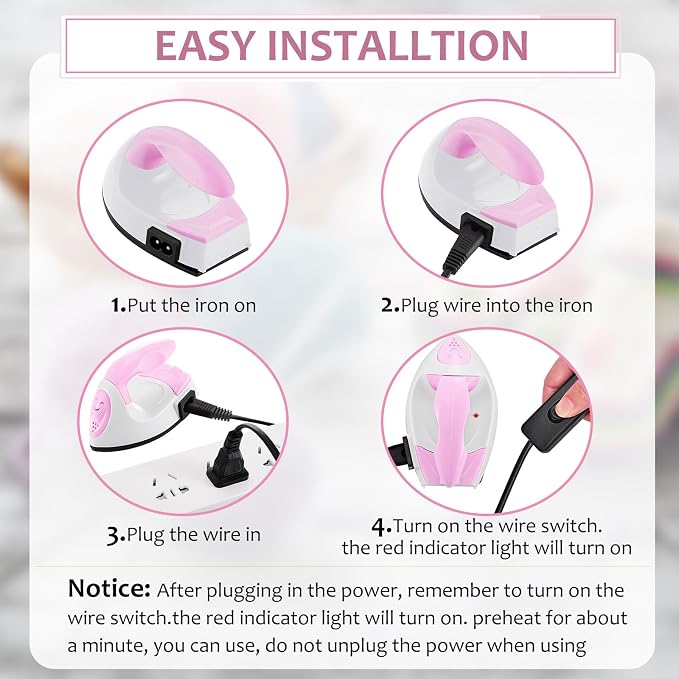 Honoson Mini Craft Iron Mini Heat Press Small Iron 3.93 x 2.36 x 2.76 in - Image 3