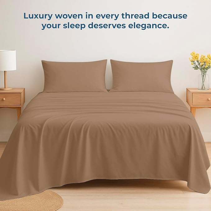 Royale Linens 100% Organic Cotton Full Flat Sheet Only - Image 6
