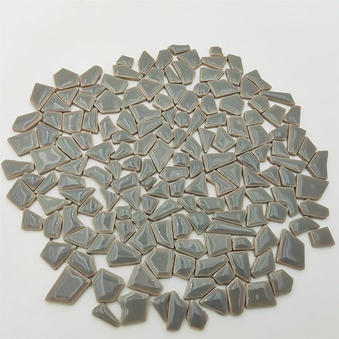 200g Ceramic Mosaic Tiles for Crafts, Irregular Stained Ceramic 0.2"x0.8" by Esweny