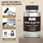 Nicpro Metallic Silver Acrylic Paint, 8.45oz/250ml Silver Leaf Paint | Non Toxic - Image 7