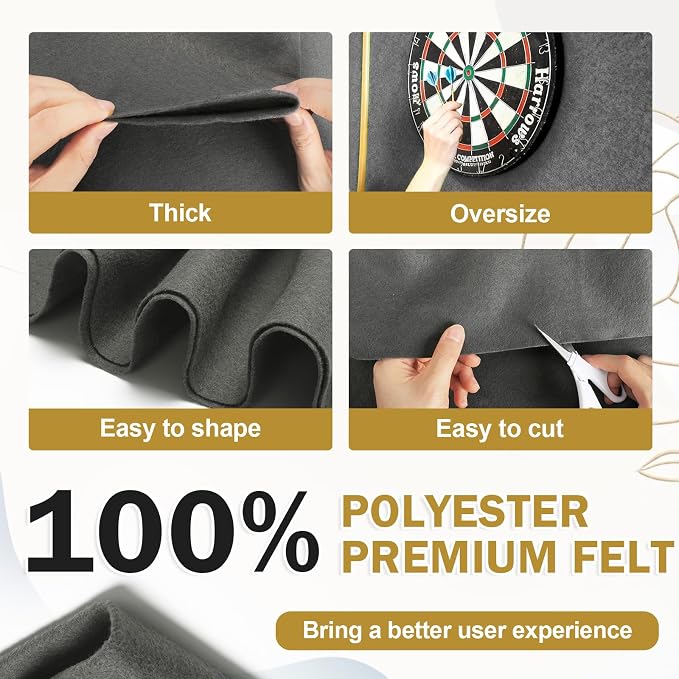 XSEINO Dark Gray Large Felt Fabric 108" X 36 ", 1.4 mm Thick Soft Felt Fabric - Image 4