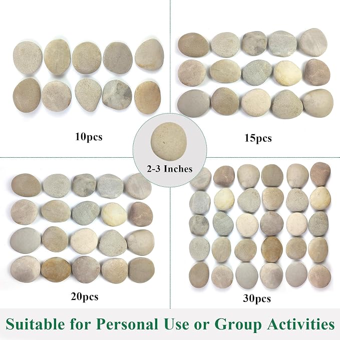 YISZM Rocks for Painting, 2-3 Inches Flat Smooth Painting Stones for DIY Arts & - Image 5