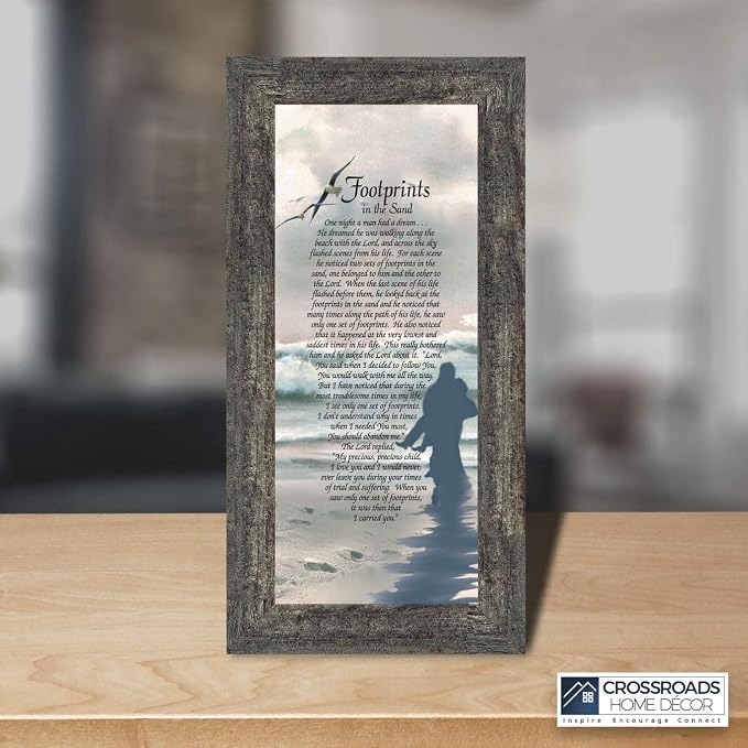 Footprints in the Sand Inspirational Wall Art, Beach Decor, Christian Gifts - Image 4