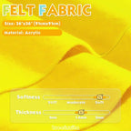 Yellow 36" X 36" Felt Fabric Sheet - Image 2