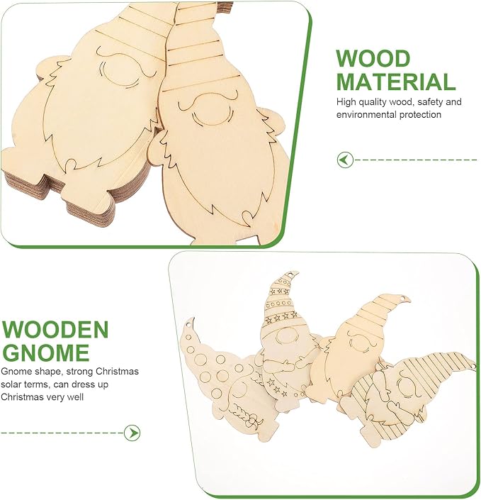 FOMIYES 40Pcs Christmas Wooden Gnome Hanging Decorations - Image 9