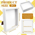 VOKOY 2 Pack 8" x 10" Shadow Box Frame, Wooden White Hollow Photo Frame - Image 2