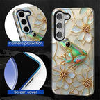 for Samsung Galaxy S23 Plus Case, Stained Glass Frog Flowers Pattern Glossy 2 - Image 6