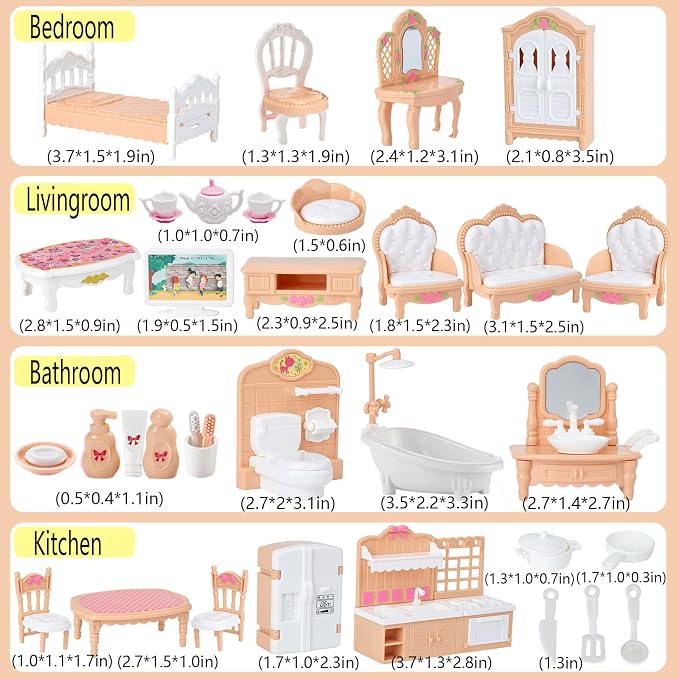 35 Pcs Dollhouse Furniture Accessories Set Mini House Furniture Small Dollhouse - Image 6