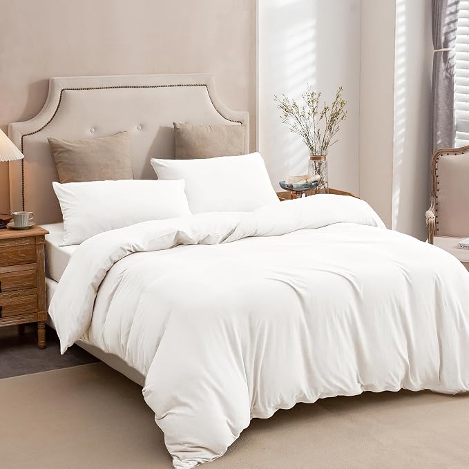 PURE ERA Jersey Knit Duvet Cover Set 100% T-Shirt Cotton Super Soft Comfy 2pc - Image 4