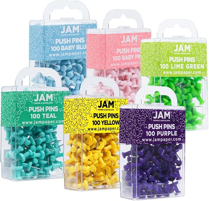 JAM PAPER Colorful Push Pins - Image 2